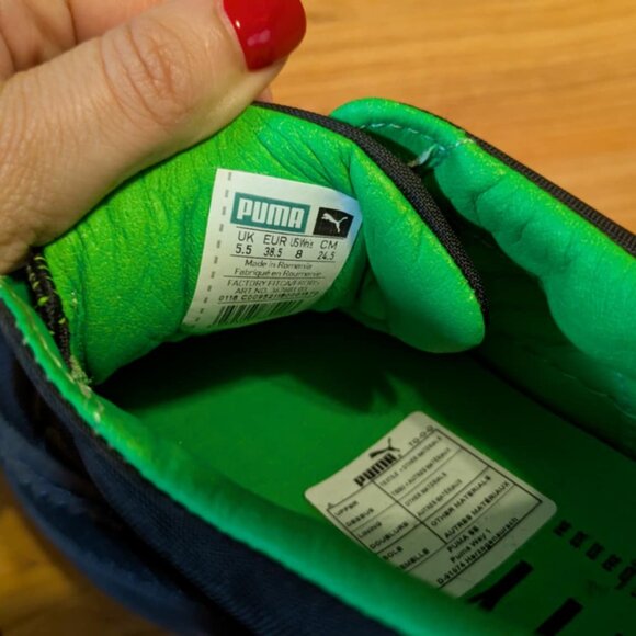 Puma Women's Black and Green Platform Sneakers - Picture 3 of 6